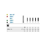 Komet diamond 6881 FG 012, parallel chamfer, round 1 x 5 st
